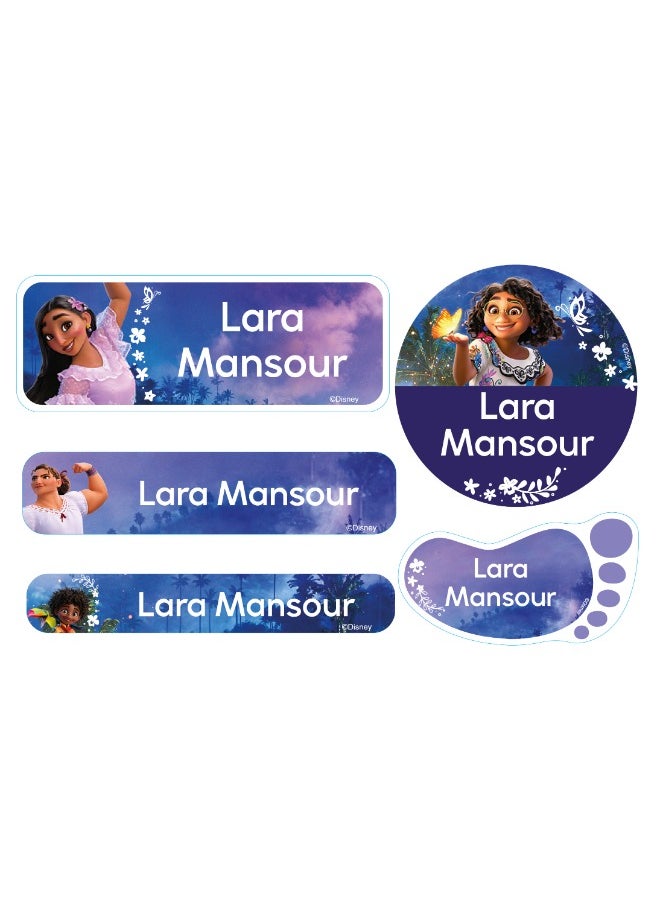 Essmak Disney Personalized Waterproof Name Labels for Kids – Set of 74 Custom Stickers for School Supplies, Lunch Boxes, Clothes and Toys  - Image 1