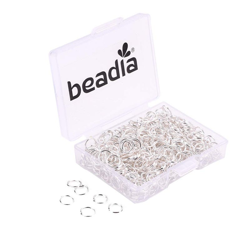 BEADIA Open Jump Rings Sliver 08x6mm 500pcs for DIY Jewelry Making Supplies