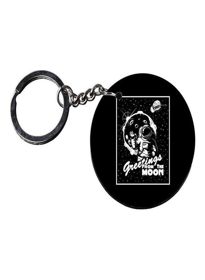 Anuman007 | astronaut keychain | keychain jesus Printed Wooden Keychains | Circle Shape Set of 2 keyrings 2x2 inch - Image 3