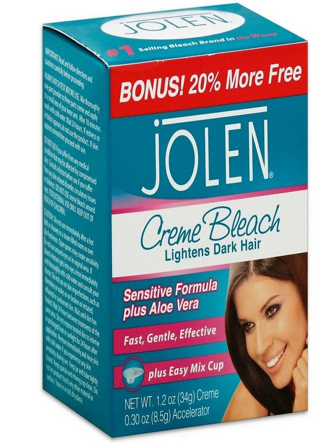 Jolen Creme Bleach Sensitive Formula Plus Aloe Vera 1.2 oz (Pack of 4