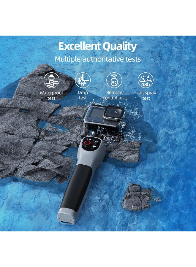 TELESIN عصا سيلفي تحت الماء TELESIN مع جهاز تحكم عن بُعد بلوتوث لكاميرات GoPro HERO 12 11 10 9 8 | عمود سيلفي مقاوم للماء قابل للتمديد للغوص وركوب الأمواج والغوص السطحي - Image 3