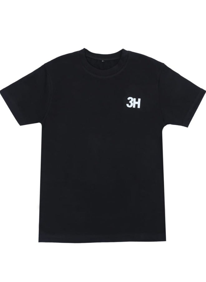 3H Men’s Performance T-Shirt Black Soft & Durable 52% Polyester / 48% Cotton Blend – Breathable, Moisture-Wicking Comfort for All-Day Wear. - Image 1
