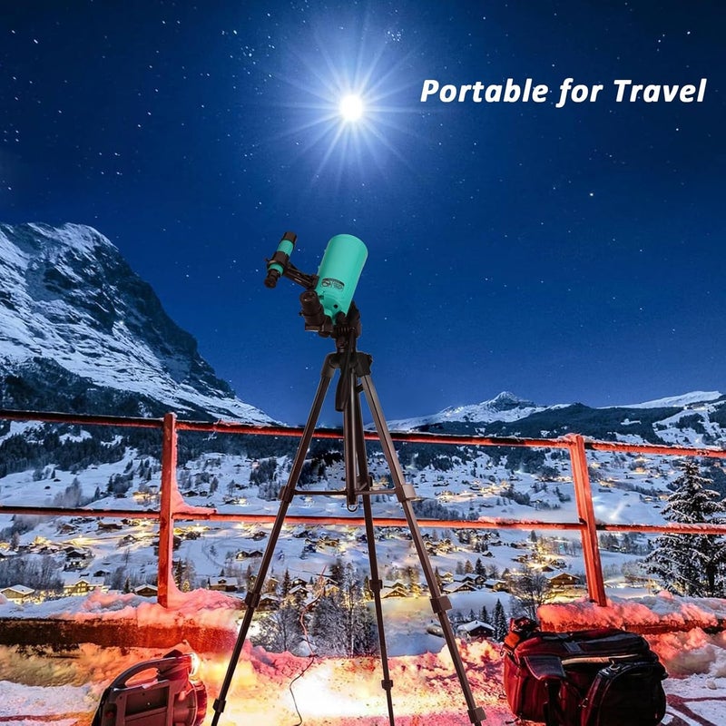SARBLUE Maksutov-Cassegrain Telescope, Mak60 Telescopes for Kids Adults 750x60mm, Compact Portable for Travel, Beginner Astronomy Telescope with Adjustable Tripod Finderscope and Phone Adapter - Image 2