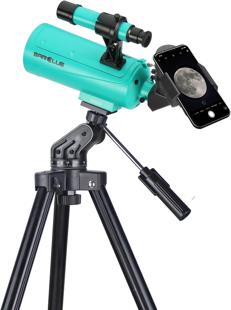 SARBLUE Maksutov-Cassegrain Telescope, Mak60 Telescopes for Kids Adults 750x60mm, Compact Portable for Travel, Beginner Astronomy Telescope with Adjustable Tripod Finderscope and Phone Adapter - Image 1