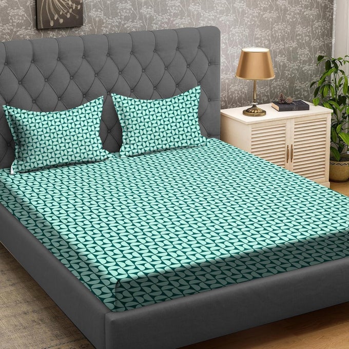 UMI SUPER SOFT BRUSHED MICROFIBER COTTON DOUBLE BEDSHEET WITH 2 PILLOW COVERSBEDSHEET 90X100INCHES PILLOW COVER 17X27CM