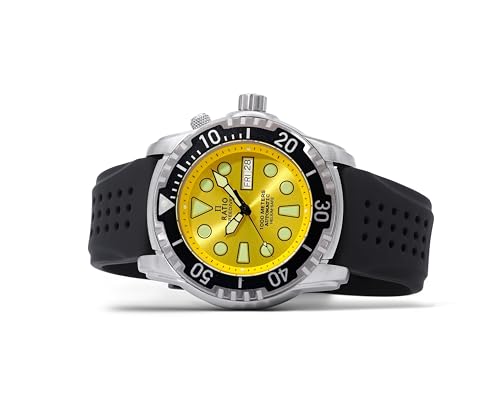 RATIO FreeDiver HeliumSafe Dive Watch Sapphire Crystal Automatic Diver Watch 1000M Water Resistant Diving Watch for Men Yellow - Image 3