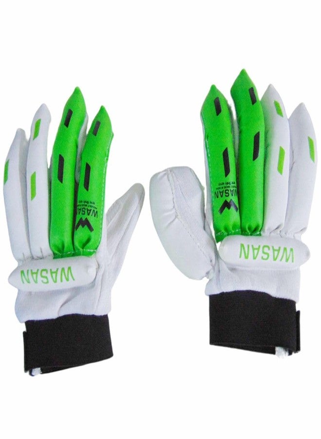 Wasan Cricket Batting Gloves Small Boy (7-10 Years, Green/White) - Image 1