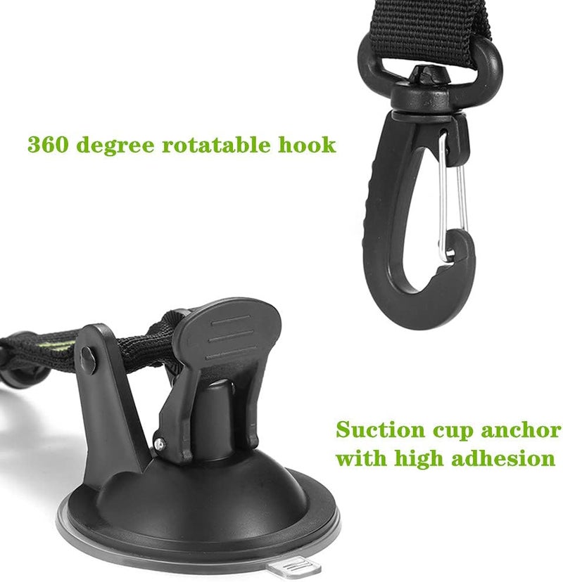 Plzoslly 4 Pack Heavy Duty Suction Cup Anchor with Securing Hook Tie Down, Camping Tarp Accessory Suction Cup Attachment for Camping Car Van Truck Boat and Home - Image 2