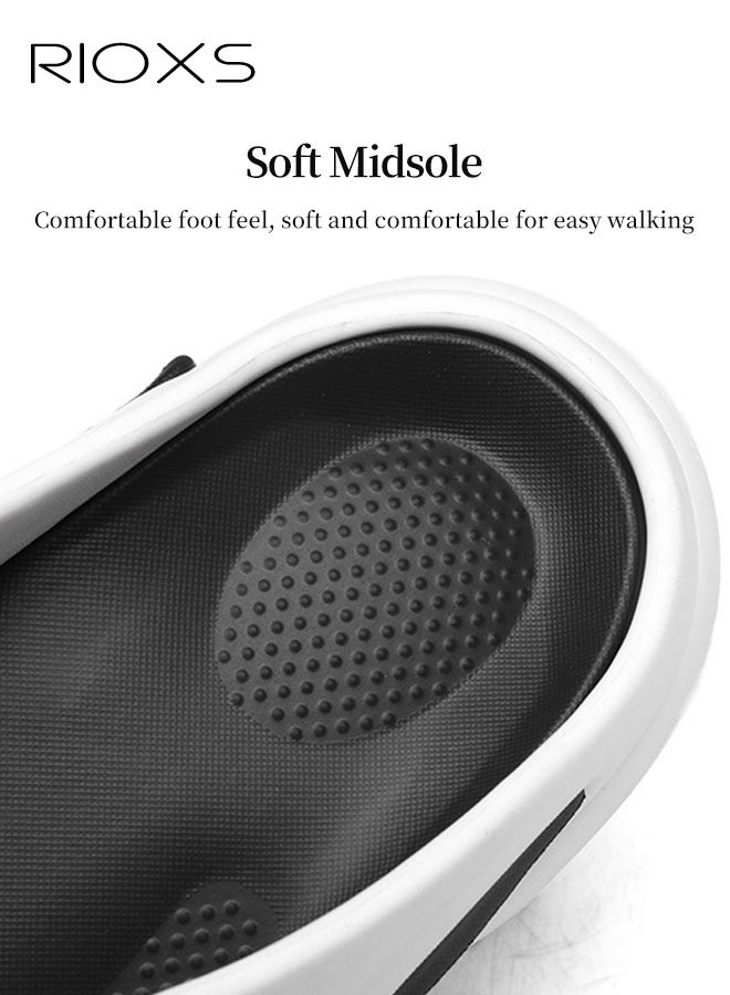 RIOXS Men's Flip Flops, Ultra Soft Thong Slippers With Arch Support, Lightweight Cloud Open Toe Shoes, Comfy Flip-flops for Men, Anti-slip Bath Shower Slipper, Thick Cushion Slide Slippers, Classic Flip Flop For Home, Beach, Garden, Indoor Outdoor Flip Flops White  - Image 4