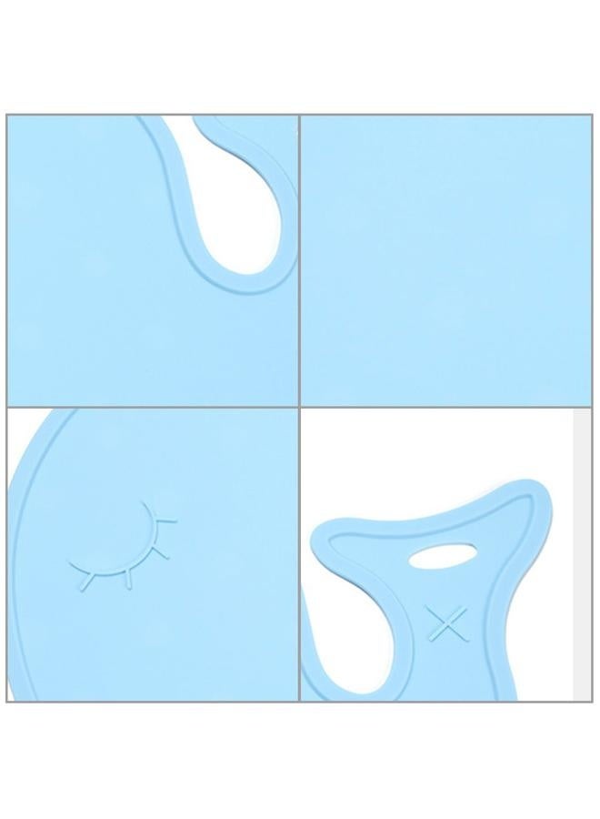 Cute Animal Pattern Silicone Non slip Wear Resistant Pad Mat Placemat for Children(Blue Whale Shape)