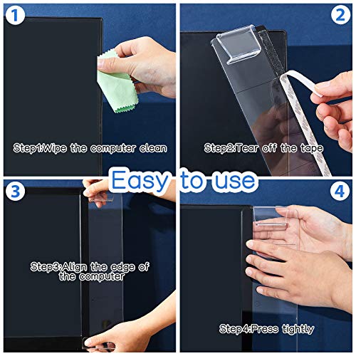 Zonon 2 Pcs Multifunction Computer Monitor Memo Board Computer Message Board Side Panel Desktop Sticky Note Holder Office Decor Women Transparent Memo Phone Holder Left and Right(2 Pieces) - Image 3