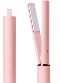 Mini Hair Straightener Mini Portable Flat Iron Travel Size Small Flat Irons Curling Iron for Short Hair 2 in 1 Pink Portable Flat Iron for Bangs