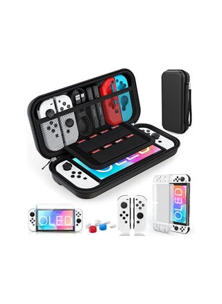 Case Compatible with Nintendo Switch OLED Model, 9 in 1 Accessories Kit for 2021 Nintendo Switch OLED Model with Dockable Protective Case Cover, HD Switch Screen Protector and Thumb Grip Caps - pzsku/Z1FF57FFE31B3F2512C0BZ/45/_/1732511370/54c8187a-0af0-40e1-9944-a9edfdedbe7a