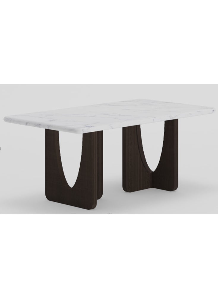 ليلت للأثاث طاولة مدخل من الرخام والخشب - 180x45x80 سم