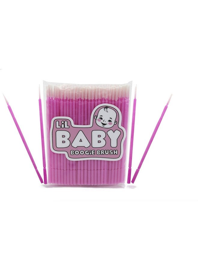 KC Republic Baby Boogie and Eye Gookie Brushes, Felt Tip Mini Brushes Get in Hard to Reach Places and Clean Earwax, Boogies, and Gookies Easily (100 Pack) Pink - Image 1