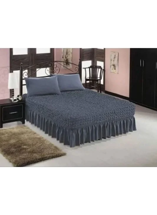 Heytgah Bürümcük Bedspread, Double Washable Coverlet, With Skirt, FLEXIBLE 160X200 Anti-Rate Double Bedspread