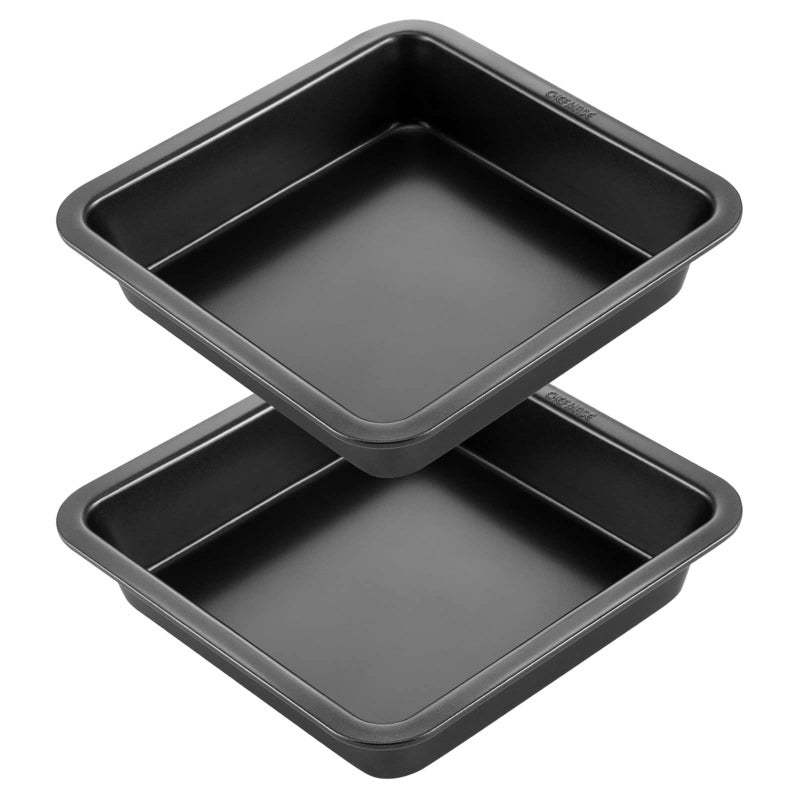 CHEFMADE Square Cake Pan Nonstick 8 Inch Square Baking Pan Set of 2
