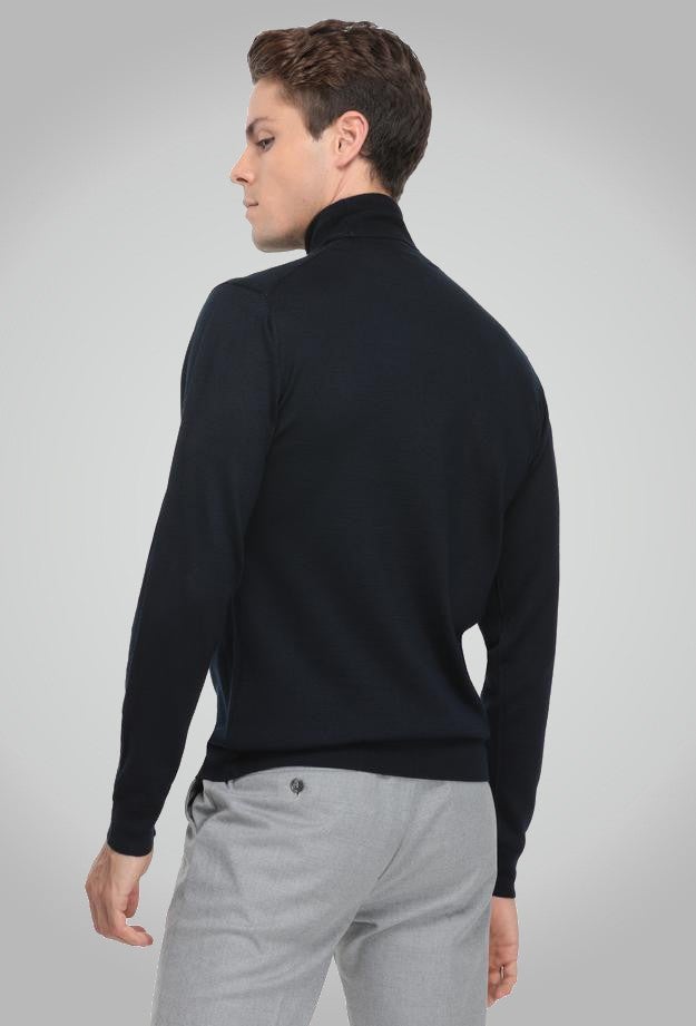 D'S DAMAT Regular Fit Navy Blue Sweater 5HF060632007M  - Image 3