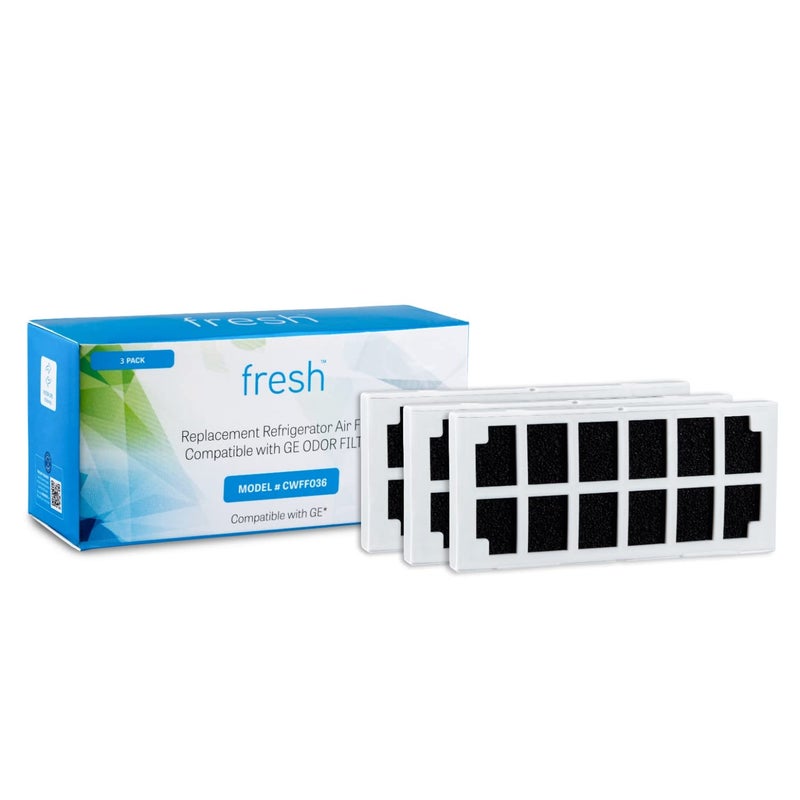 FRESH Refrigerator Air Filter Replacement for GE ODOR FILTER Compatible with GE Caf Series Refrigerator  3 Pack  GE Air Filter by Mist