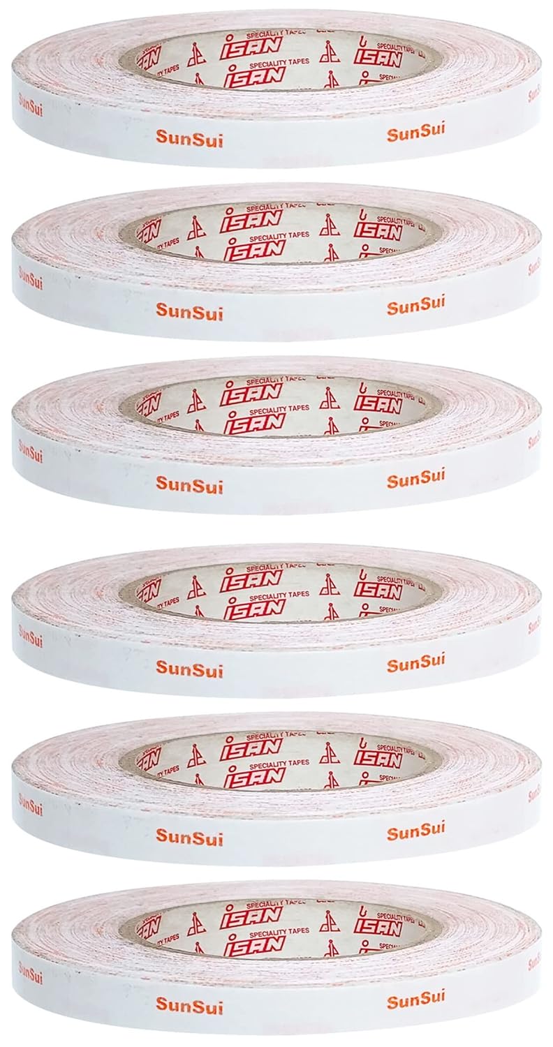 ISAN SUNSUI Tissue Tape SOLVENT Super Strong Adhesive Duoble Sided, 12mm (1/2" Approx) Width, Length 50 Meters (3Pcs) - Image 1