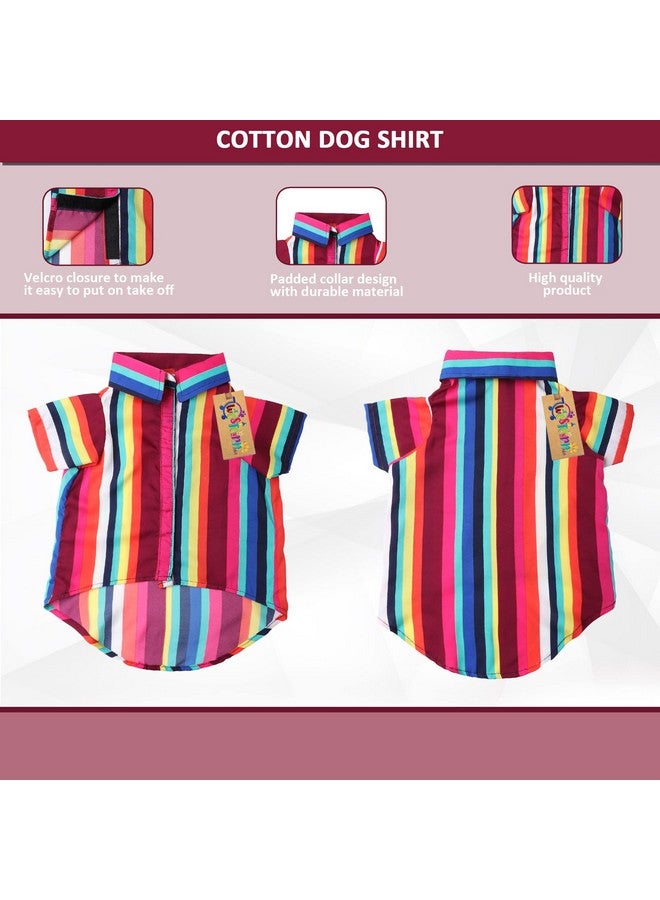Western Era Super Soft Trendy Printed Shirt, Ultra Comfort Dog Apparel, Cotton Printed Breathable Basic Vest Dog Shirt, Lightweight Thin Shirt For Your Furies (Medium - 16 Inch)(Colorful Stripe Print) - Image 3