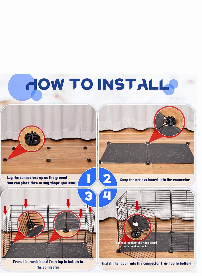 Pet Playpen Tent Large Cats Exercise Pen Crate Cage Kennel Dog Foldable Fence Yard Barrier for Kitten Puppy Rabbit Small Animal Outdoor Indoor - Image 3