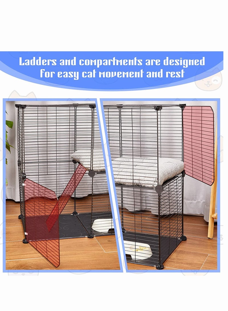 Pet Playpen Tent Large Cats Exercise Pen Crate Cage Kennel Dog Foldable Fence Yard Barrier for Kitten Puppy Rabbit Small Animal Outdoor Indoor - Image 5