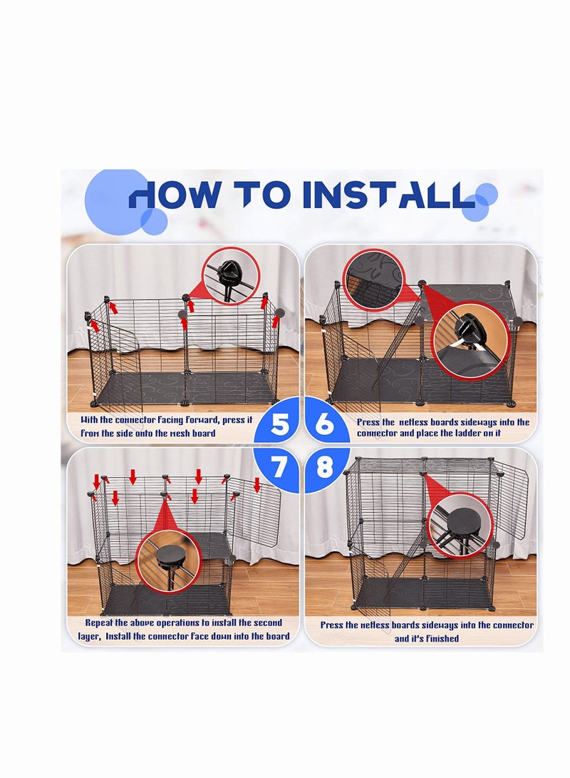 Pet Playpen Tent Large Cats Exercise Pen Crate Cage Kennel Dog Foldable Fence Yard Barrier for Kitten Puppy Rabbit Small Animal Outdoor Indoor - Image 4