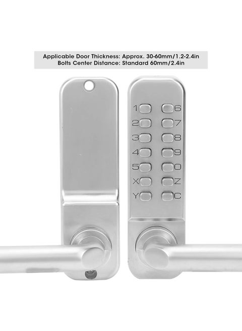 Mechanical Door Lock Push Button Digital Code Keypad Keyless Entry Door Lock Zinc Alloy Home Security Door Handle Lock Waterproof (No Battery Required)