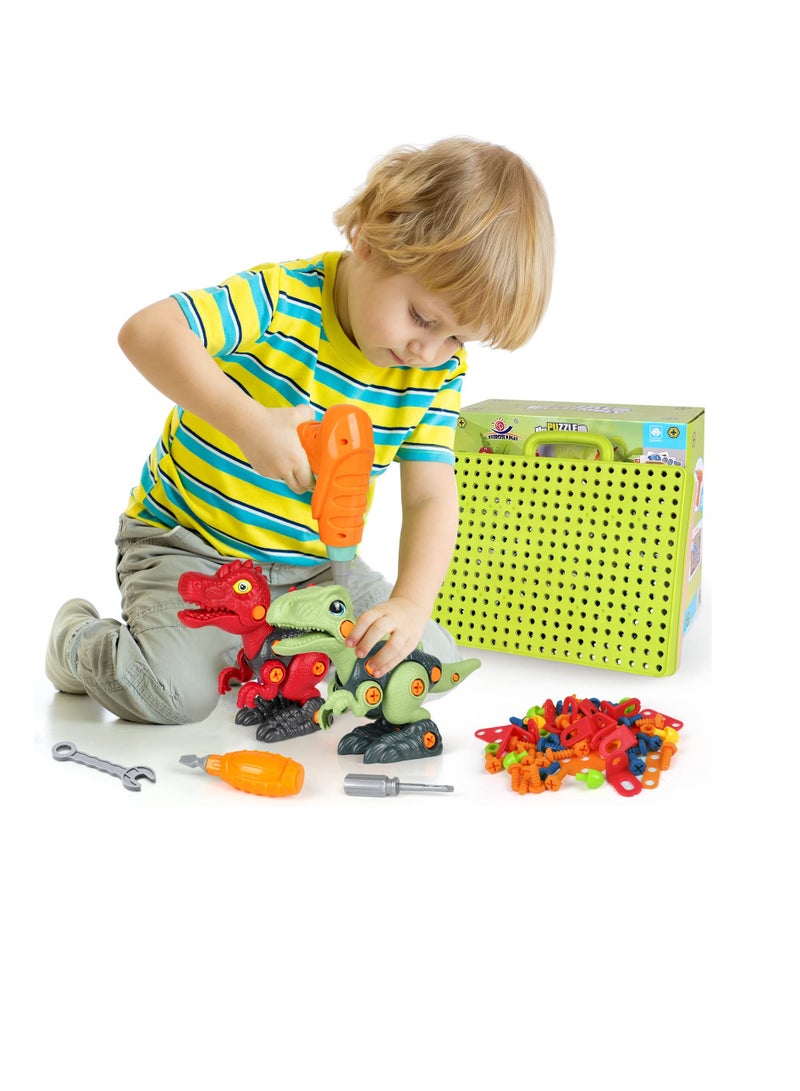 Loquat Take Apart Dinosaur Toys for Kids, Dinosaur Toys with Electric Drill Screwdriver, STEM Building Construction Sets Play Mat, Dinosaur Toys for Kids Boys 3-5 5-7  - Image 2