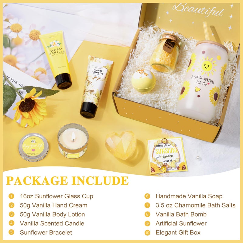 LUCOTIYA Gifts for Women,Bath and Body Gift 10 pcs Warm Vanilla Self Care Set for Friends,Her,Bestie,Mom,Wife Christmas Birthday Gifts - Image 2