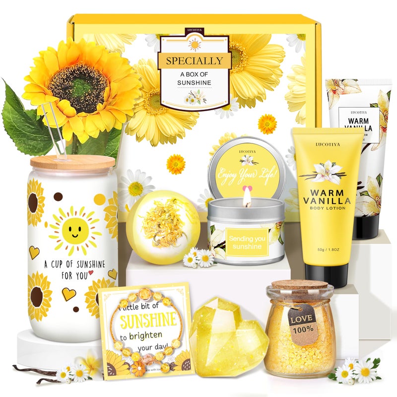 LUCOTIYA Gifts for Women,Bath and Body Gift 10 pcs Warm Vanilla Self Care Set for Friends,Her,Bestie,Mom,Wife Christmas Birthday Gifts - Image 1