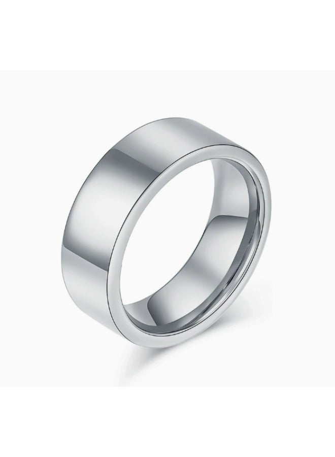 High-Polish Simple Tungsten Steel Ring - Image 1