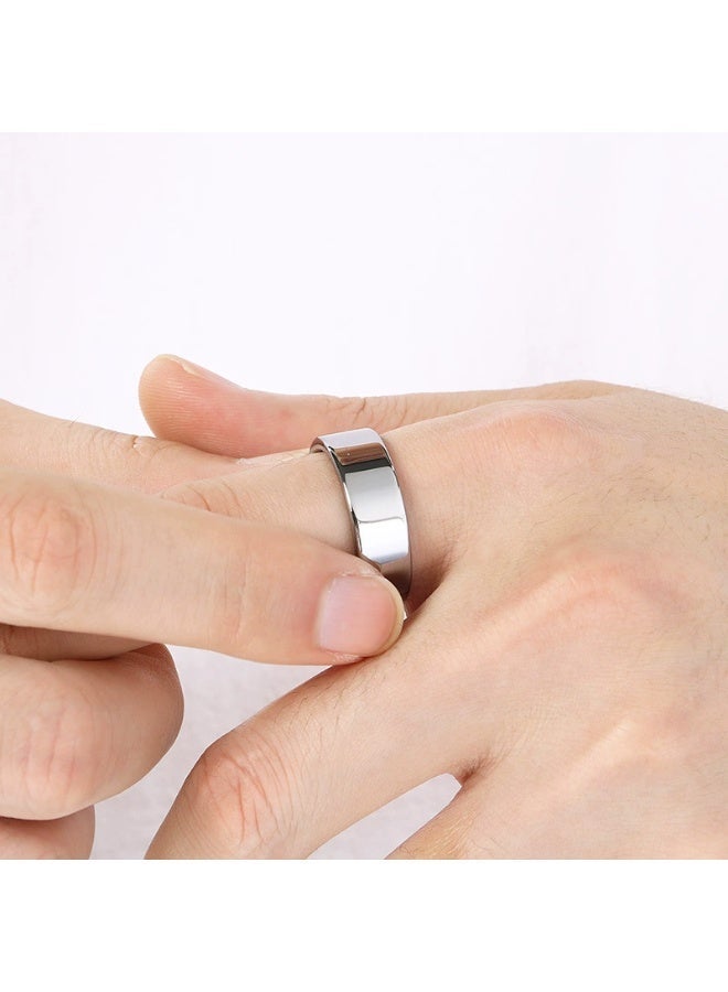 High-Polish Simple Tungsten Steel Ring - Image 2
