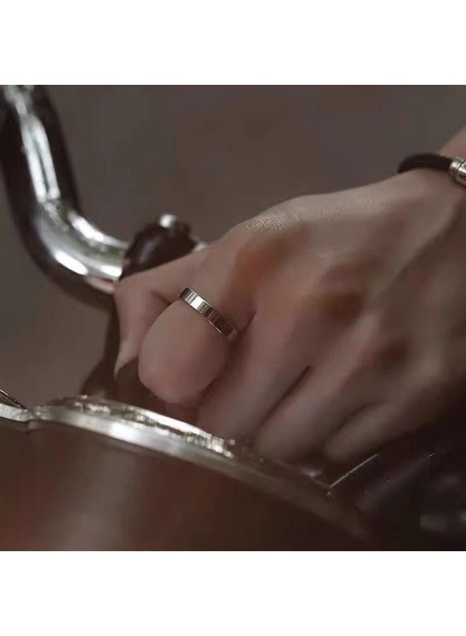 High-Polish Simple Tungsten Steel Ring - Image 3