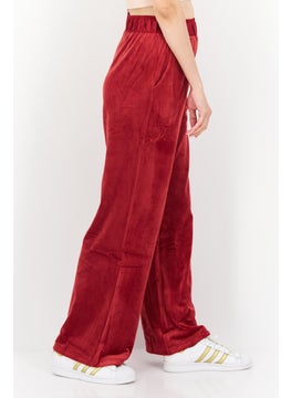 TRIUMPH Women Straight Leg Velvet Trouser, Maroon  - Image 4