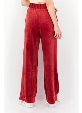 TRIUMPH Women Straight Leg Velvet Trouser, Maroon  - Image 2
