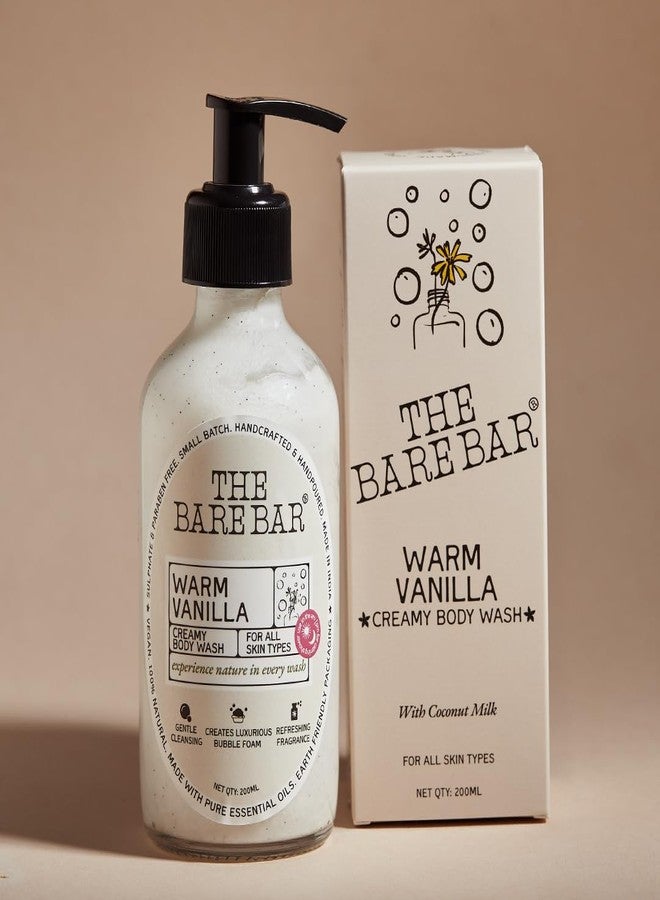 The Bare Bar Warm Vanilla Creamy Cleanser Body Wash - 200 ml | Nourishing Shower Gel | Paraben and Sulphate free | Removes Tan and Brightens Skin | 0.05% Salicylic acid | Men & Women - Image 5