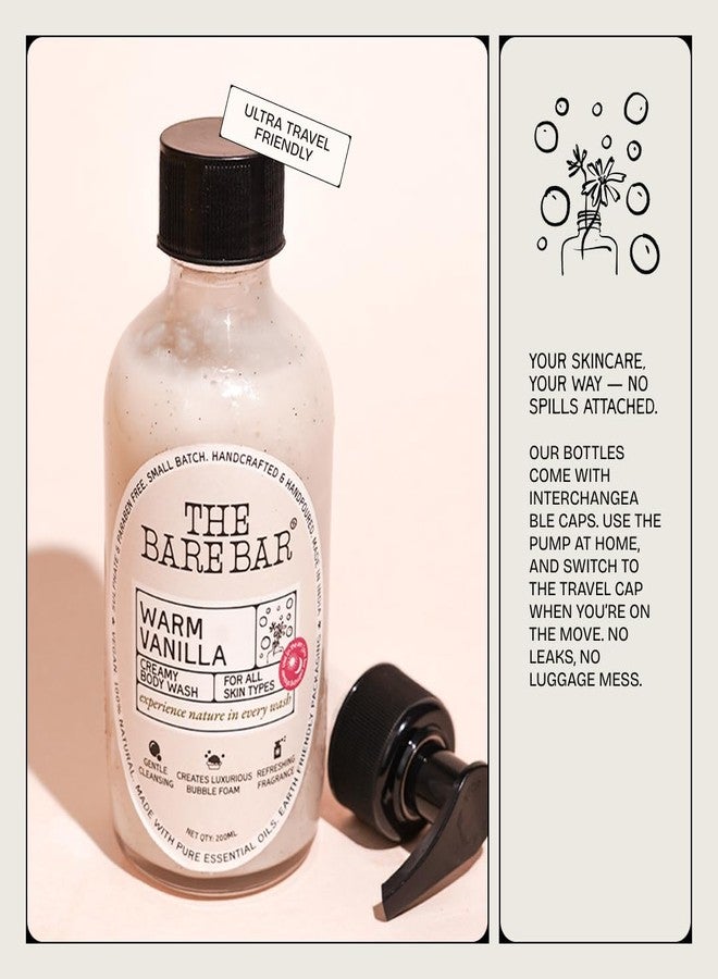The Bare Bar Warm Vanilla Creamy Cleanser Body Wash - 200 ml | Nourishing Shower Gel | Paraben and Sulphate free | Removes Tan and Brightens Skin | 0.05% Salicylic acid | Men & Women - Image 4