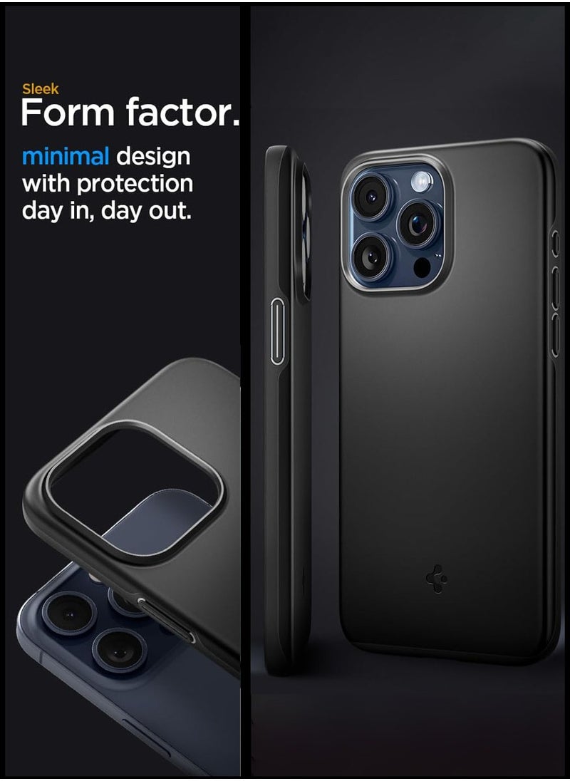Spigen Thin Fit Compatible With iPhone 15 Pro Case Cover - Black  - Image 3