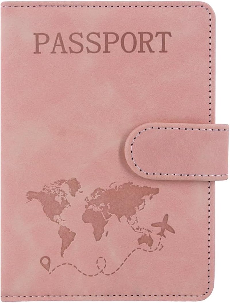 ACdream Passport Holder for Travel Essentials, Rfid Blocking Passport Wallet Cover Case for Travel Must Haves Accessories, Book Holders for Women/Men, Pink - Image 1