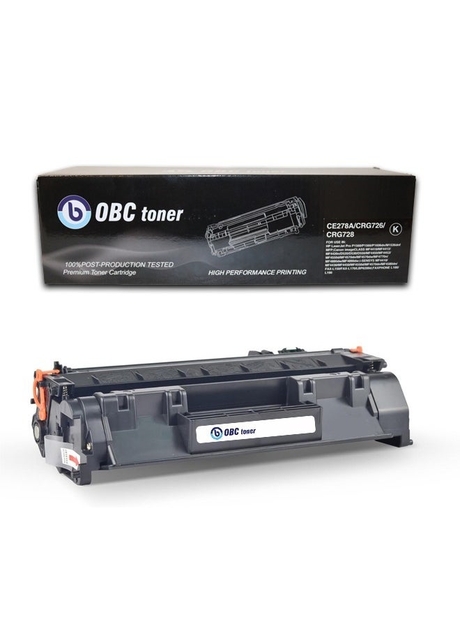 OBC OBC Compatible Laser Toner Cartridge Replacement CE278A / CRG126 / CRG128 Black Prints up to 2,100 Pages Compatible with HP LaserJet Pro and Canon MF Series Printers  - Image 1