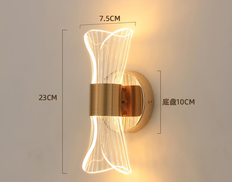 CITRA Transparent 8W Curvy LED Wall Lamp Bedside Light - Warm White - Image 3