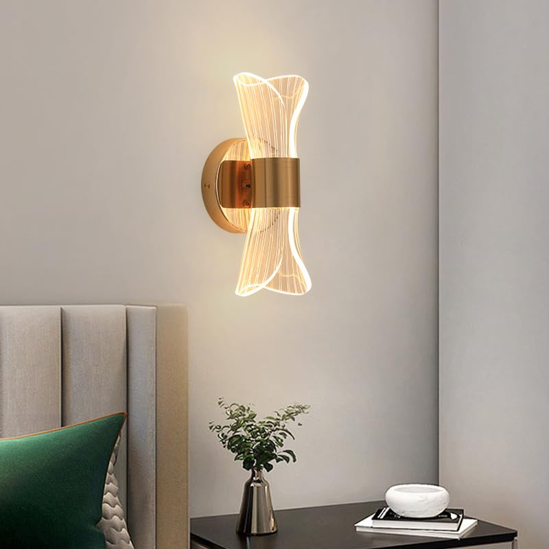 CITRA Transparent 8W Curvy LED Wall Lamp Bedside Light - Warm White - Image 1