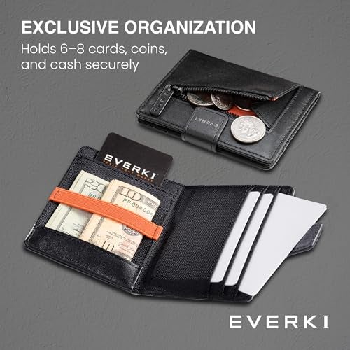 EVERKI Men RFID Blocking Wallet Slim Bifold, Black - Image 3