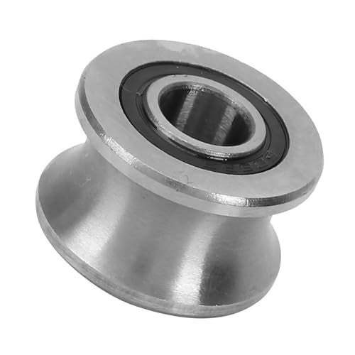 Hyuduo Deep U Round Bottom Track Roller Wheel Stainless Steel Steel Pulley Bottom Track Roller Wheel Rail Ball Wheel 8x22.5x14.5mm 1PCS - Image 3
