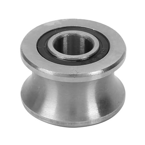 Hyuduo Deep U Round Bottom Track Roller Wheel Stainless Steel Steel Pulley Bottom Track Roller Wheel Rail Ball Wheel 8x22.5x14.5mm 1PCS - Image 1