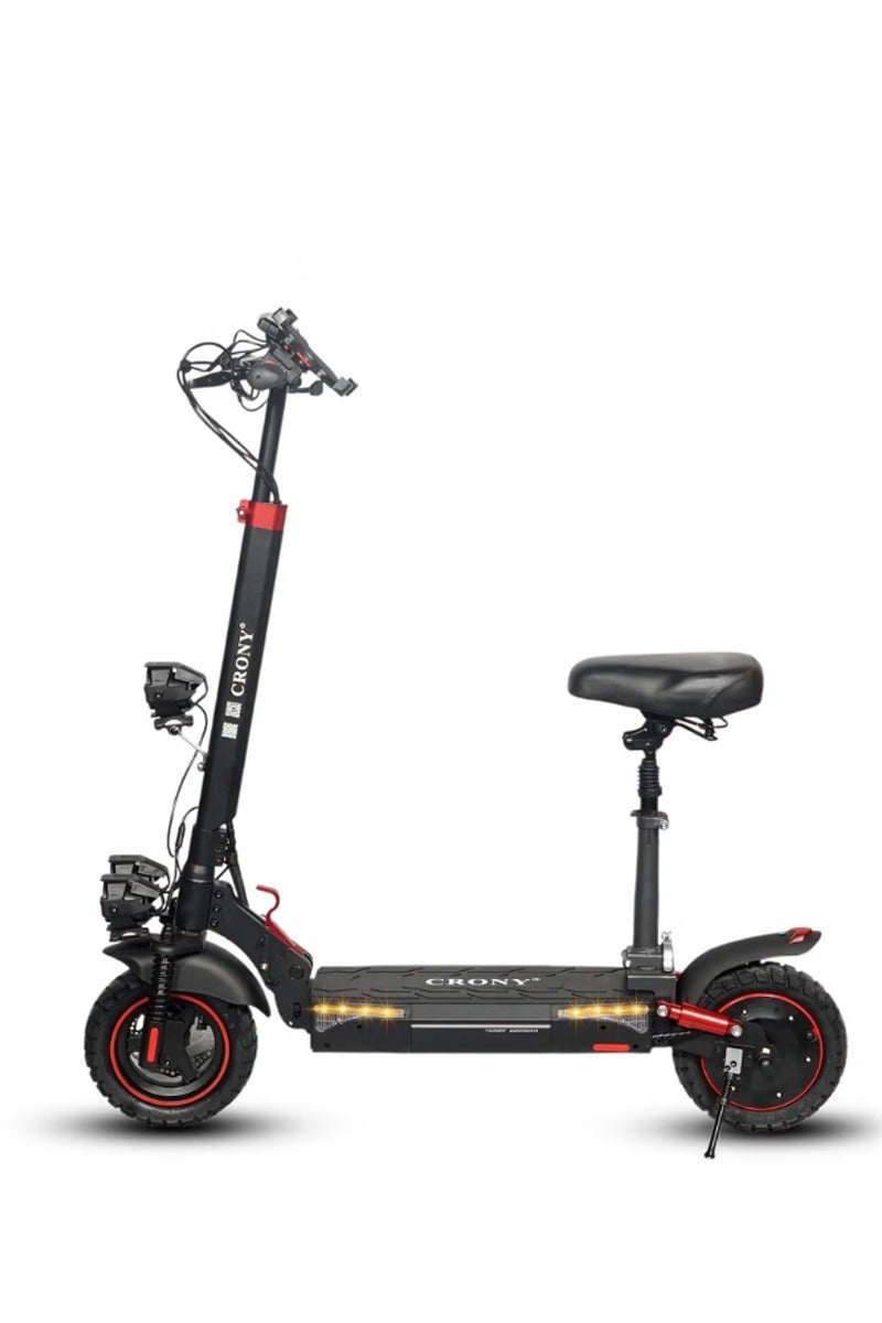 Crony T4 2000W high Speed Adult E-Scooter 48V/13AH, Max40-65km/h,10" Off Road Tyres,Dual Suspension＆Hydraulic Disc, Triple LED Headlamps, Big LCD Display, Easy Foldable Electric Commuter Skateboard,Smart Lock Motorized ebike,Long Range25-35KM, lightweight 25KG Aluminum frame,120KG Load Capacity Commuter Electric Scooter - Image 3