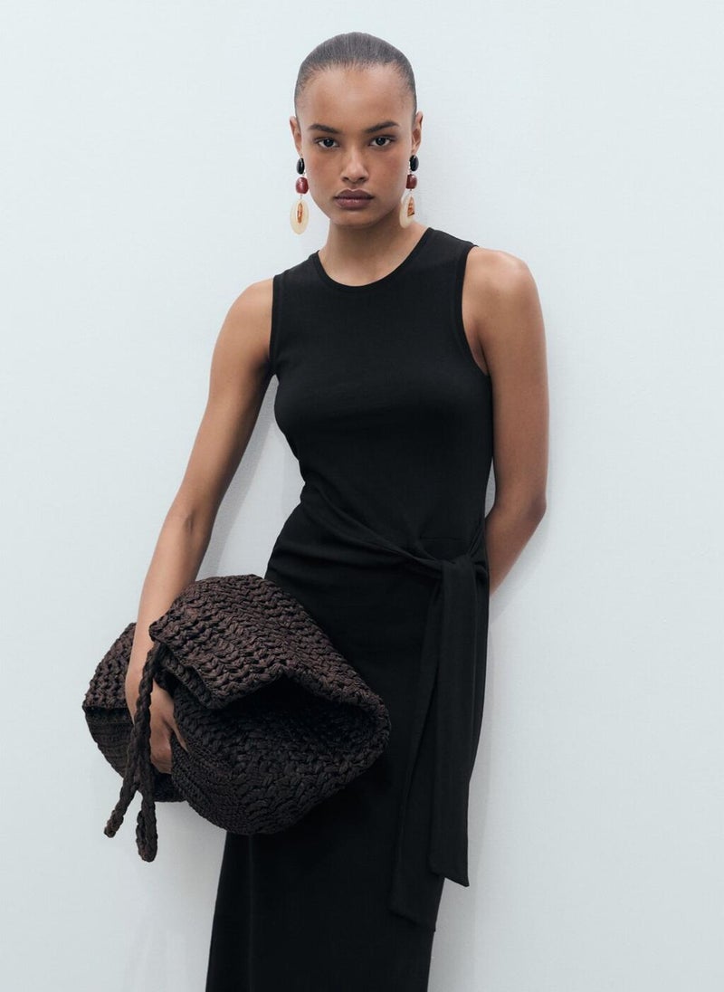 MANGO Knot Detail Dress  - Image 3