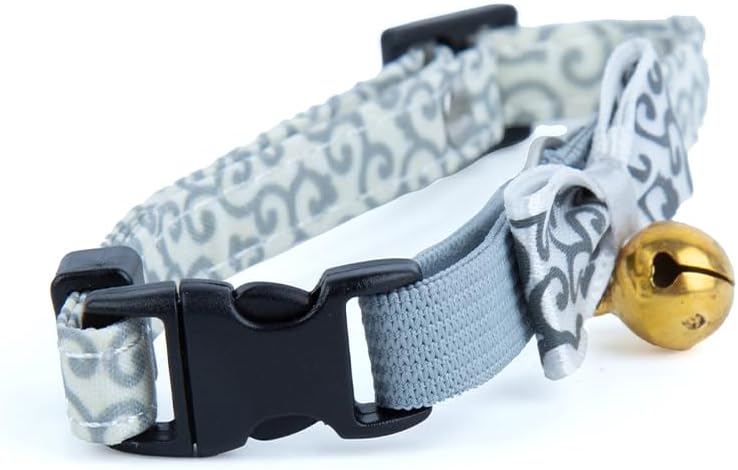 Daiso Adjustable Cat Collar with Bell | White | Soft Nylon Safety Collar for Cats - Image 3